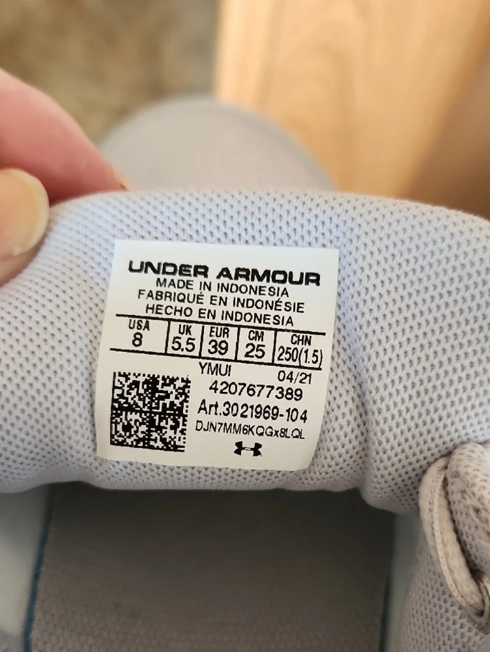 Under Armour Women's Light Gray Athletic Lace-Up Trainers